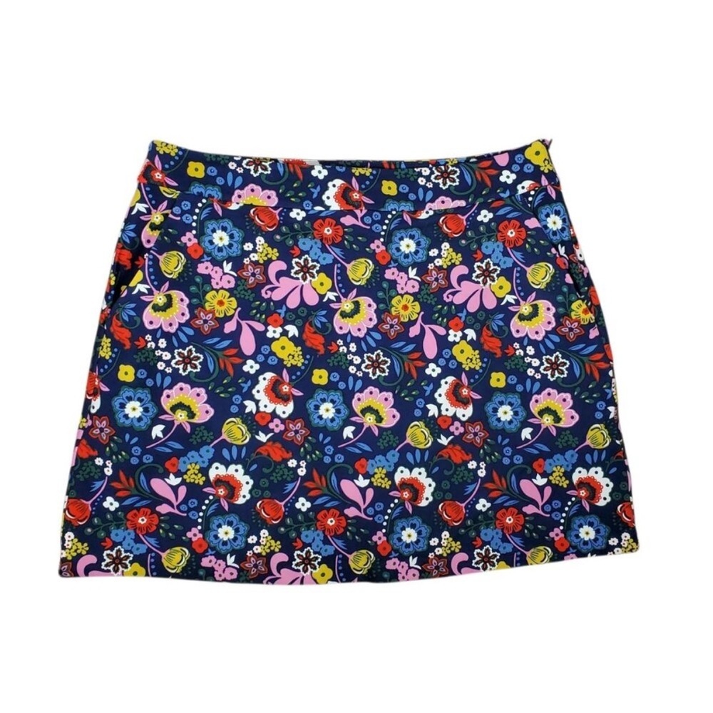 Boden Navy Ditsy Floral Mini Skirt Size 8 Bright Botanical Print A-Line Skirt - Picture 3 of 7
